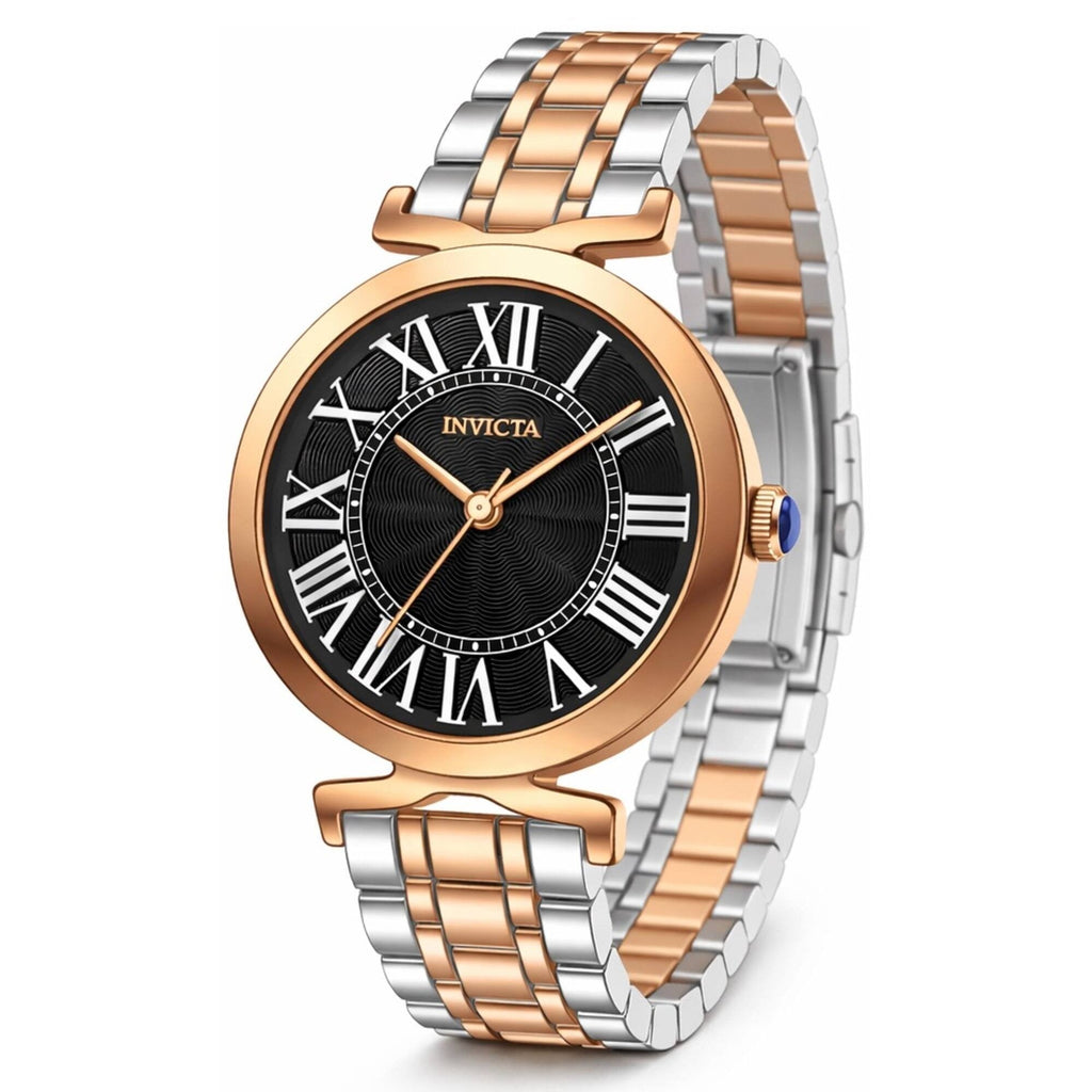 Invicta Women's Watch - Wildflower Quartz Black Dial Two Tone Steel Bracelet | 69314