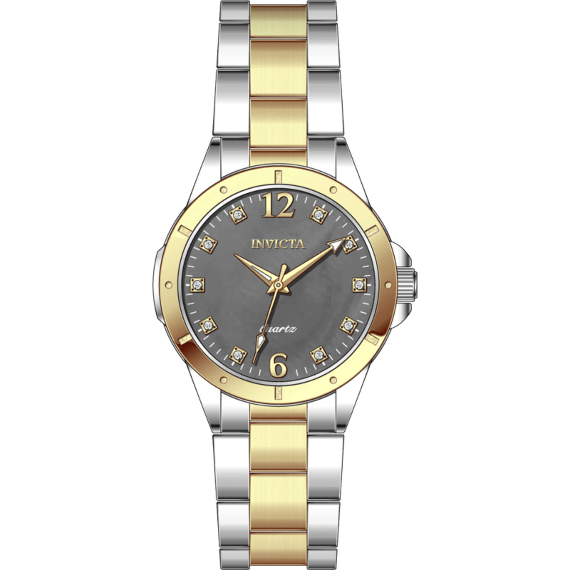 Invicta Women's Watch - Celestial Quartz Charcoal Dial Two Tone Bracelet | 69347