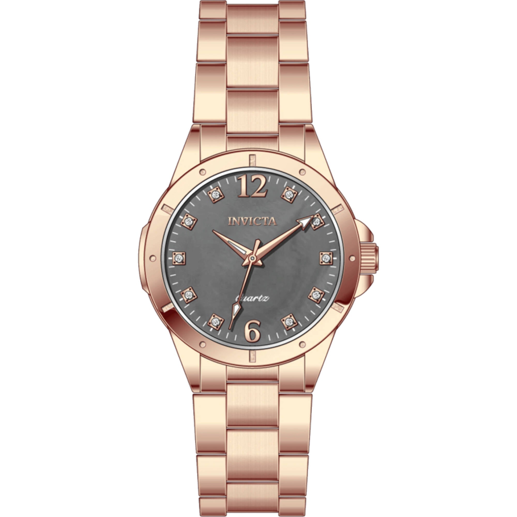 Invicta Women's Watch - Celestial Quartz Charcoal Dial Rose Gold Bracelet | 69349