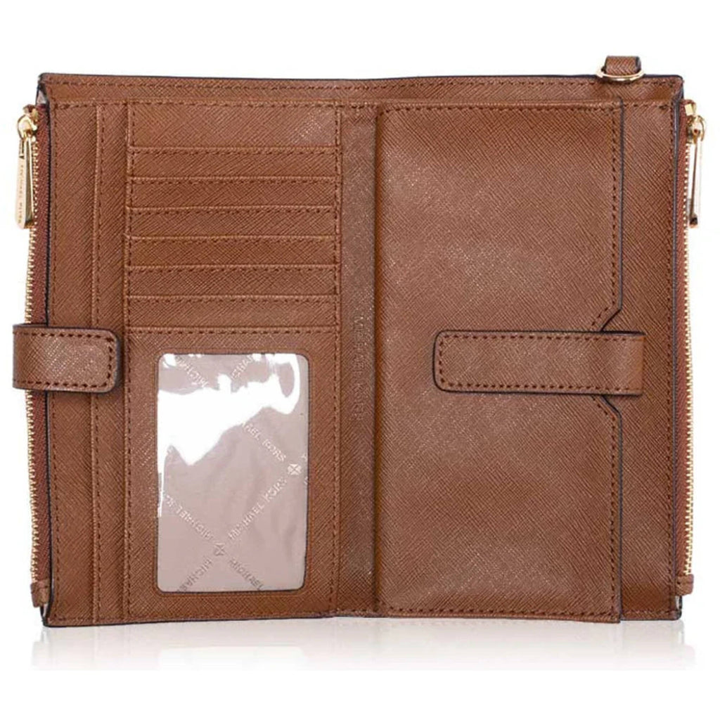 Michael Kors Women's Wristlet Wallet - Jet Set Large, Luggage Brown | 35F8GTVW0L LUG