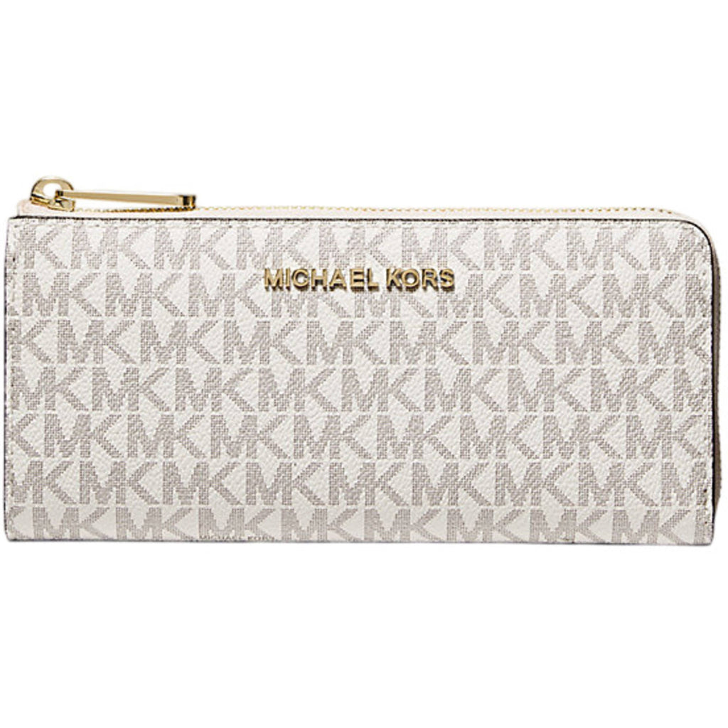 Michael Kors Women's Wallet - Jet Set Large Quarter-Zip, Vanilla | 35F8GTVZ3B VLA
