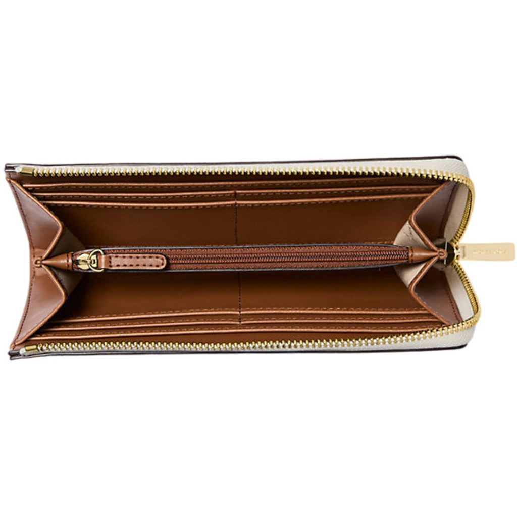 Michael Kors Women's Wallet - Jet Set Large Quarter-Zip, Vanilla | 35F8GTVZ3B VLA