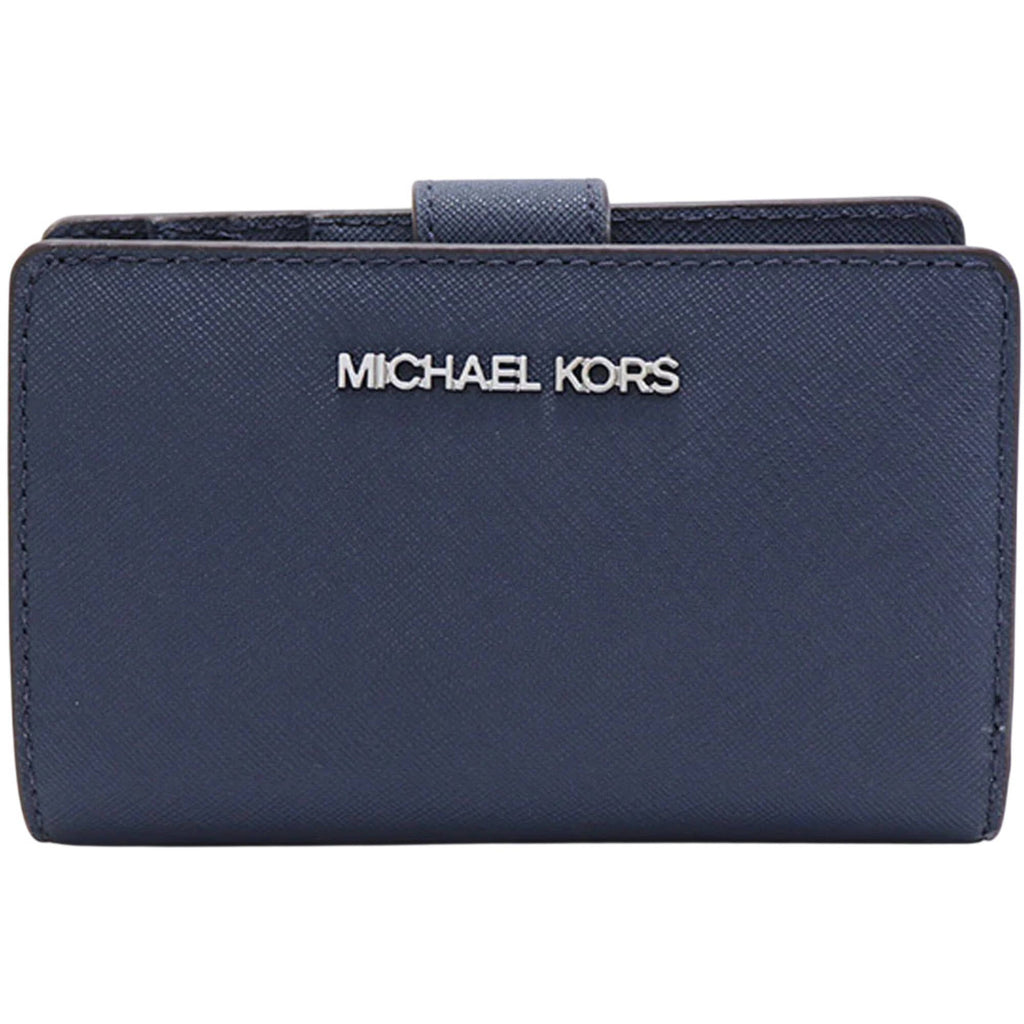 Michael Kors Women's Wallet - Leather with Snap Fastening, Navy | 35R4STVF6L NVY