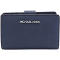 Michael Kors Women's Wallet - Leather with Snap Fastening, Navy | 35R4STVF6L NVY