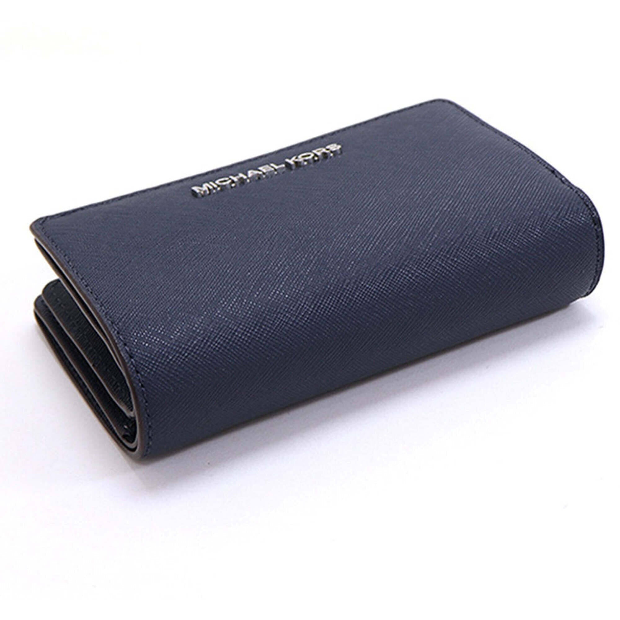 Michael Kors Women's Wallet - Leather with Snap Fastening, Navy | 35R4STVF6L NVY