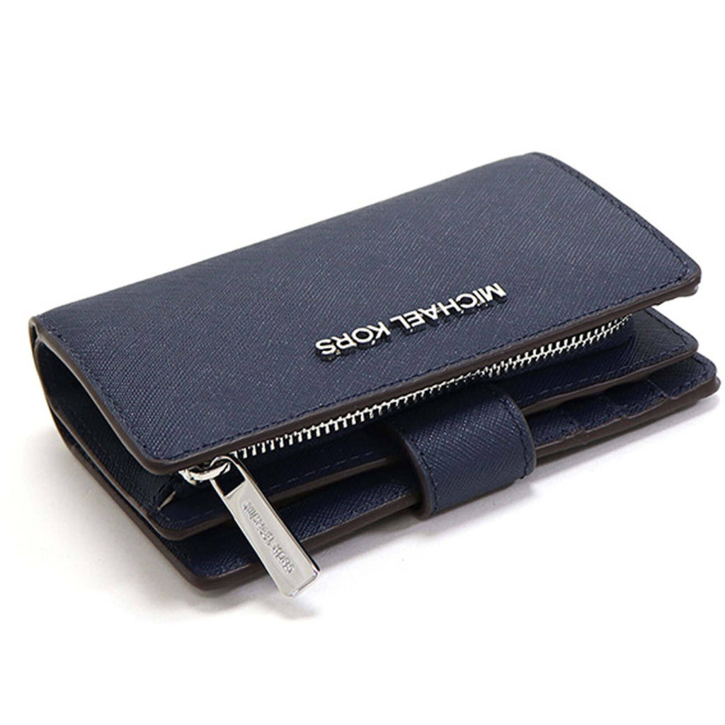 Michael Kors Women's Wallet - Leather with Snap Fastening, Navy | 35R4STVF6L NVY