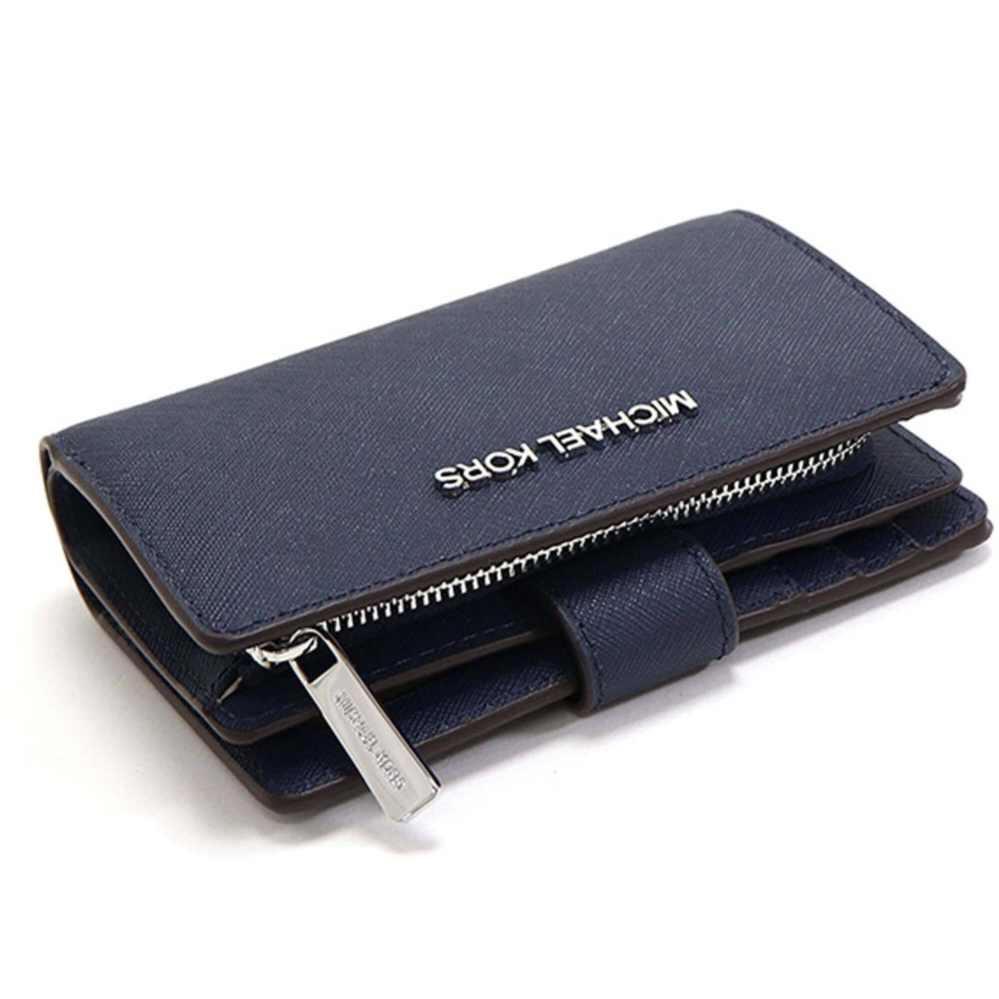 Michael Kors Women's Wallet - Leather with Snap Fastening, Navy | 35R4STVF6L NVY