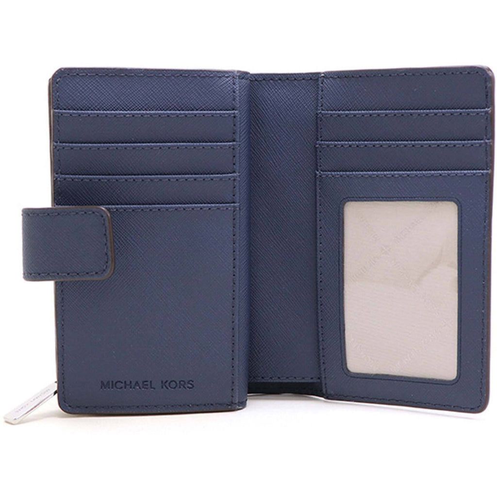 Michael Kors Women's Wallet - Leather with Snap Fastening, Navy | 35R4STVF6L NVY