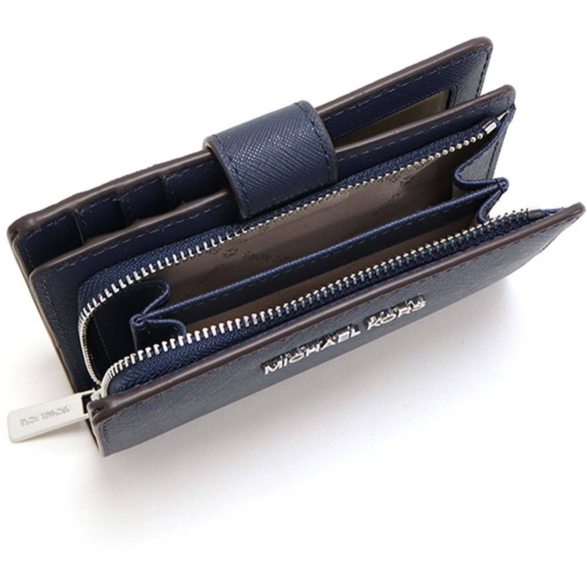 Michael Kors Women's Wallet - Leather with Snap Fastening, Navy | 35R4STVF6L NVY