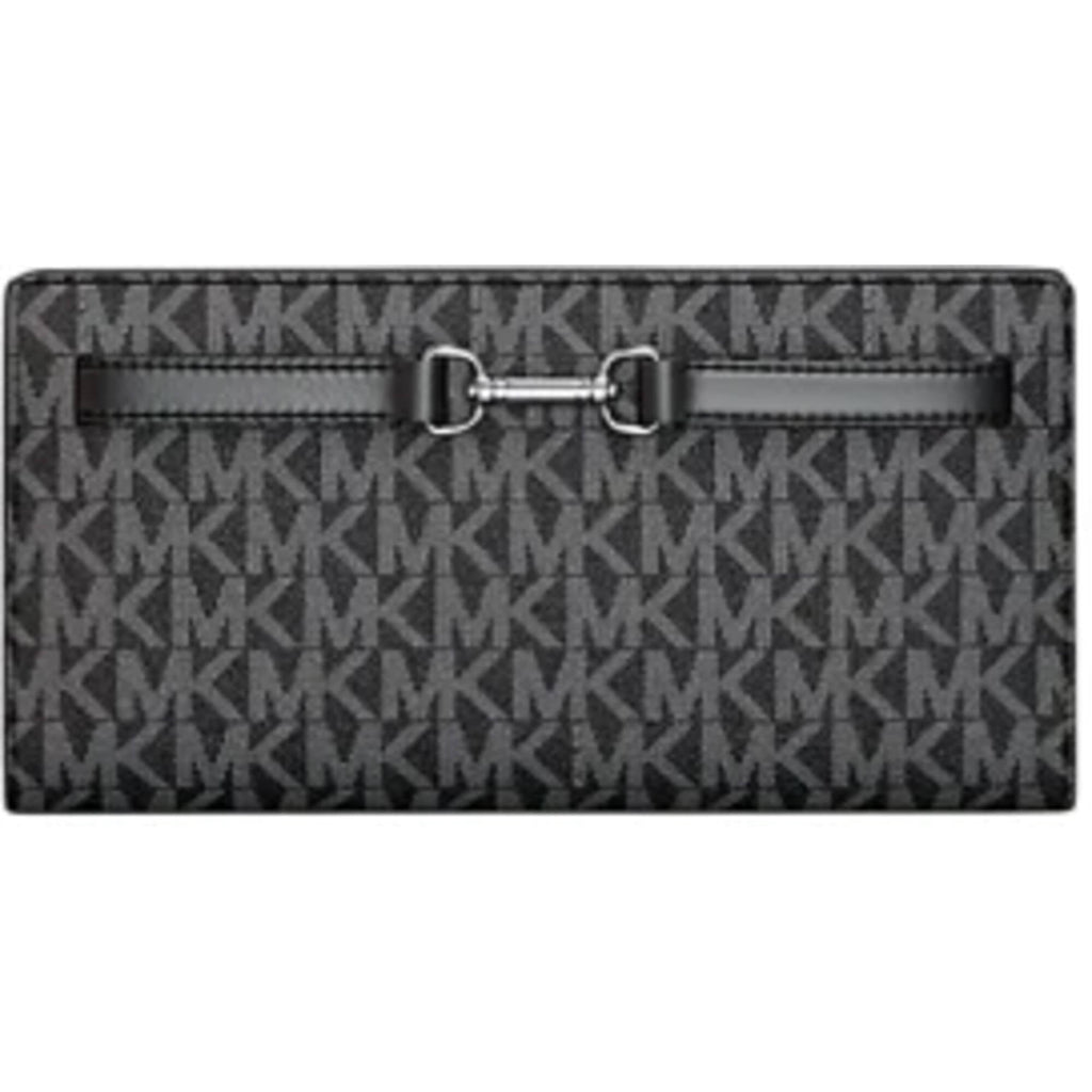 Michael Kors Women's Wallet - Carson Large Logo-Print Canvas, Black | 35S5S2ZE3B BLK