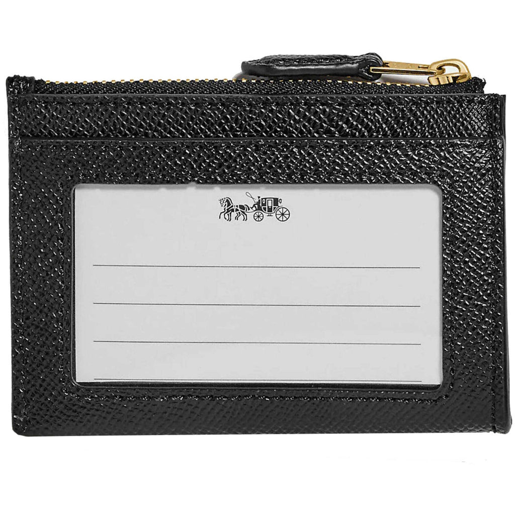 Coach Women's Case - Mini Skinny Id Crossgrain Leather, Gold/Black | 88250 BLK