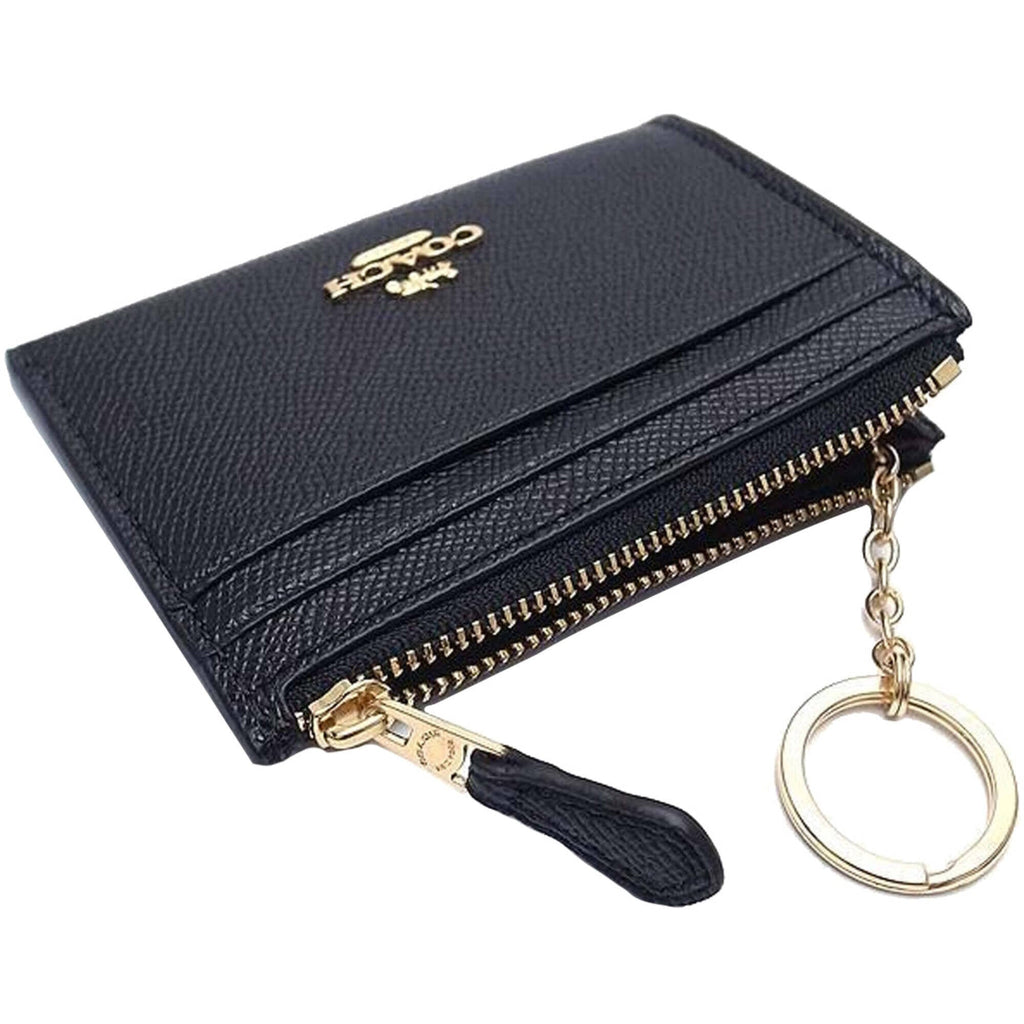 Coach Women's Case - Mini Skinny Id Crossgrain Leather, Gold/Black | 88250 BLK