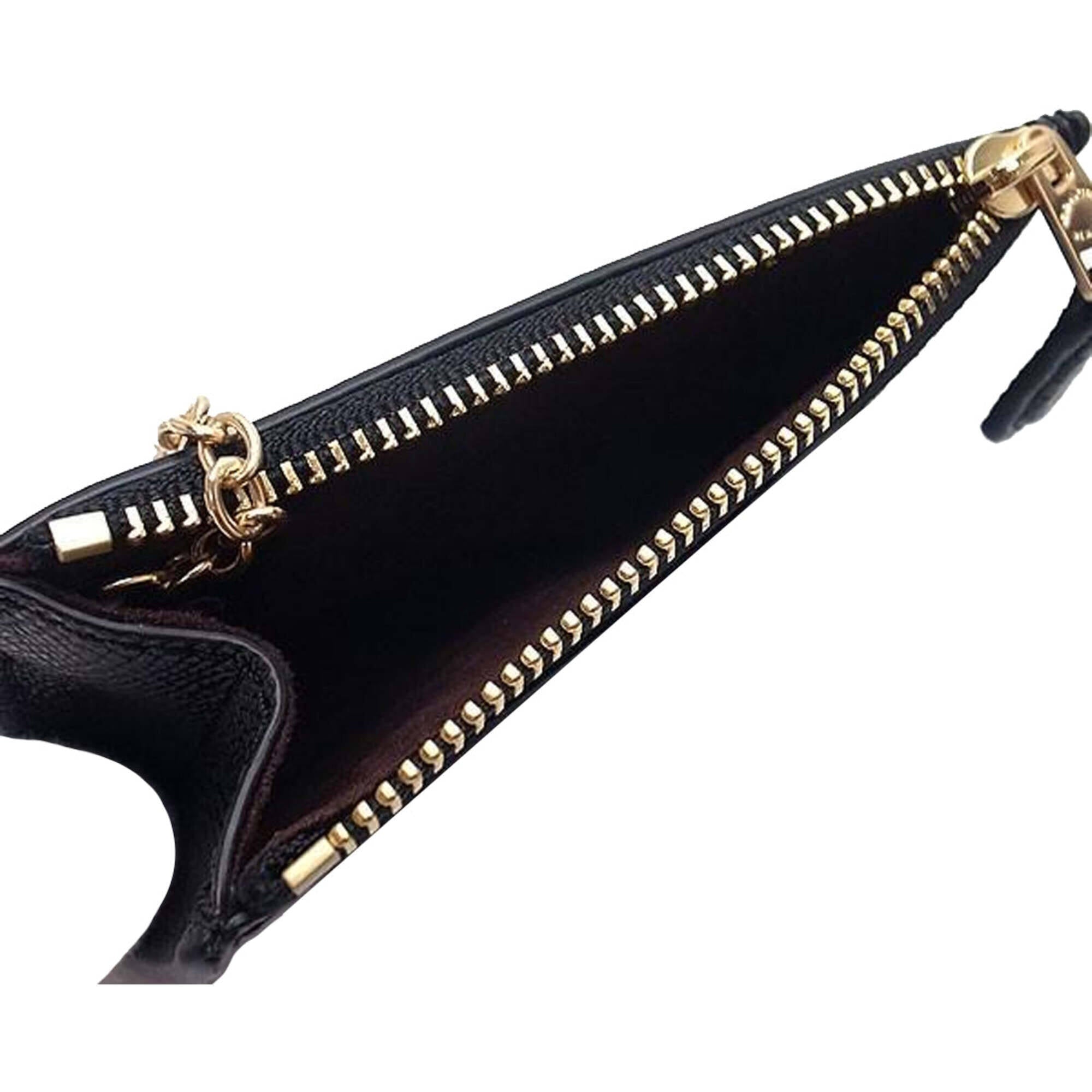 Coach Women's Case - Mini Skinny Id Crossgrain Leather, Gold/Black | 88250 BLK