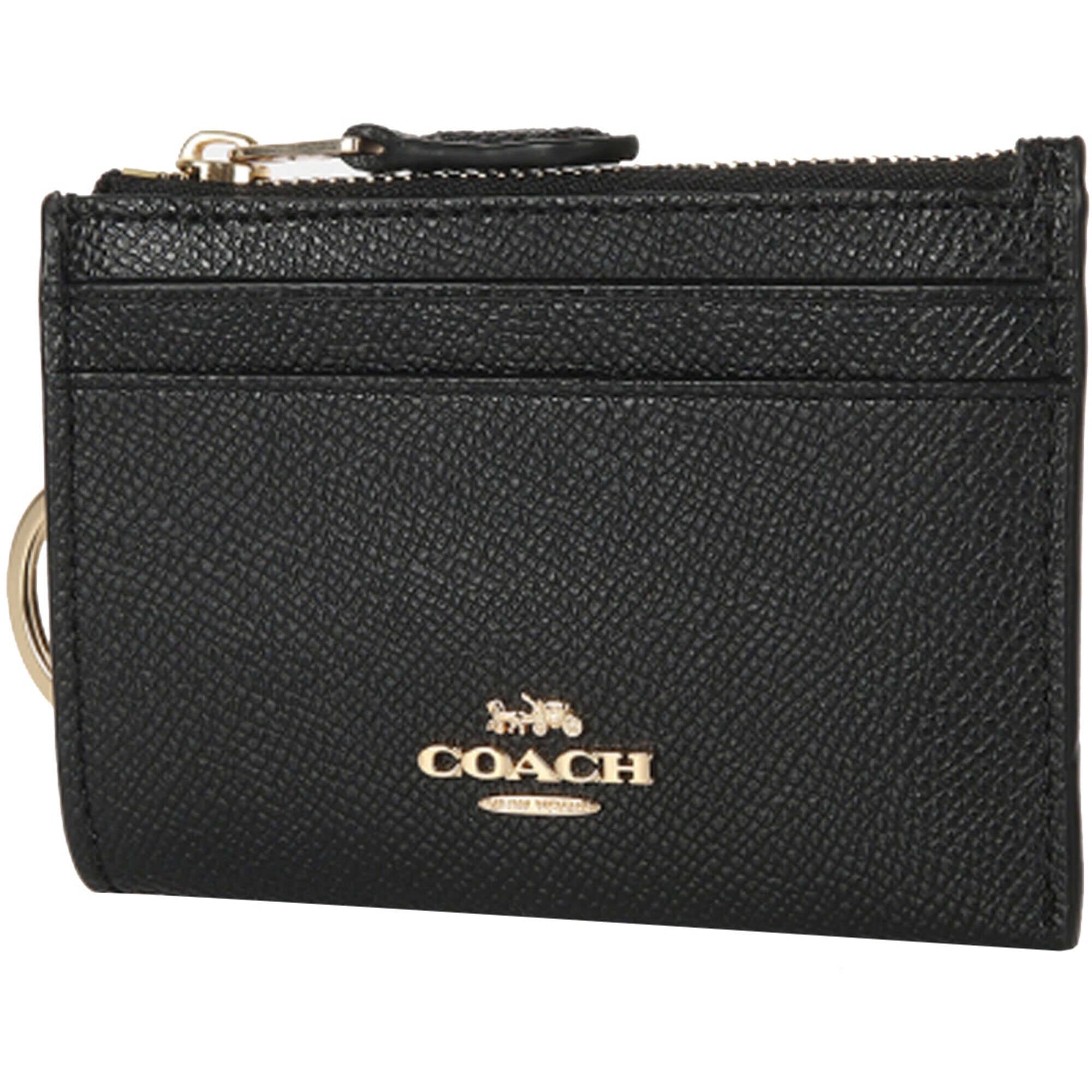 Coach Women's Case - Mini Skinny Id Crossgrain Leather, Gold/Black | 88250 BLK