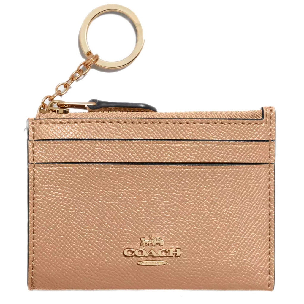 Coach Women's Case - Mini Skinny Id Crossgrain Leather, Gold/Taupe | 88250 TAE