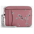 Coach Women's Zip Card Case - With Star Print, Silver/Dusty Pink Multi | CCO26 PK MLT