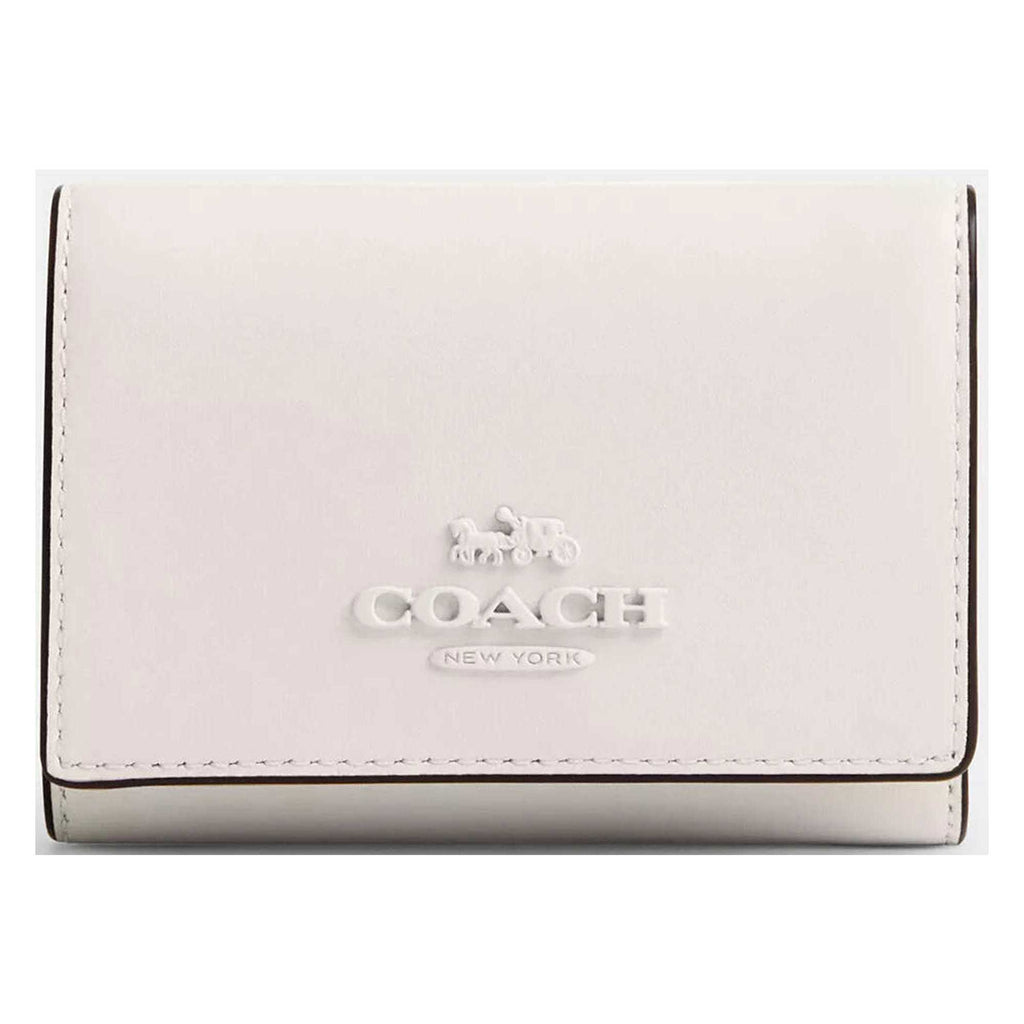 Coach Women's Micro Wallet - Refined Calf Leather, Silver/Chalk | CP260 CHK