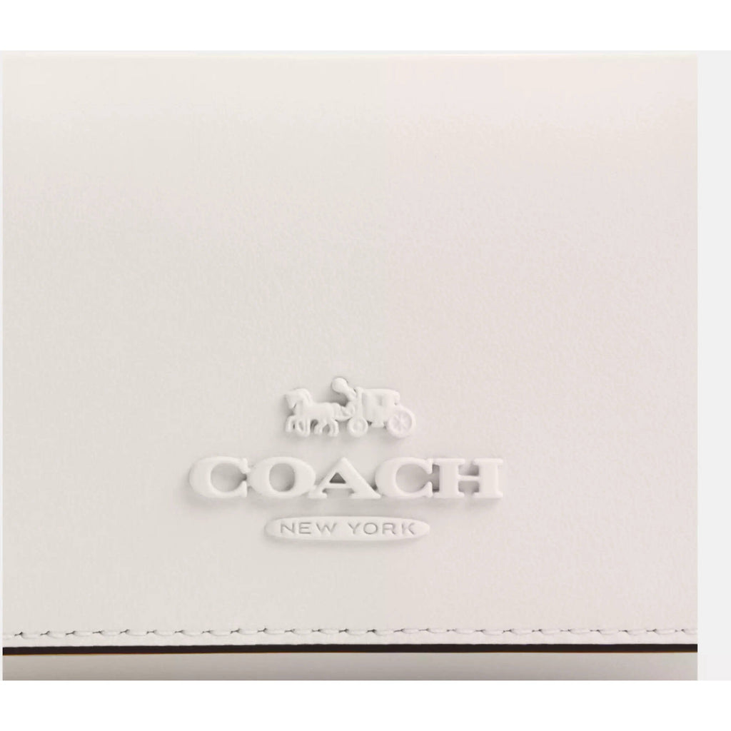 Coach Women's Micro Wallet - Refined Calf Leather, Silver/Chalk | CP260 CHK