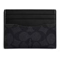 Coach Women's Card Case - Slim Id Signature Canvas, Charcoal/Black | CW366 BLK