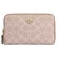 Coach Women's Zip Wallet - Signature Canvas Medium Id, Gold/Sand/Chalk | CW781 SD CHK