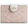 Coach Women's Zip Wallet - Medium Corner Canvas, Gold/Sand/Chalk | CW786 SD CHK
