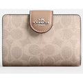 Coach Women's Zip Wallet - Medium Corner Canvas, Silver/Sand/Taupe | CW786 TAE