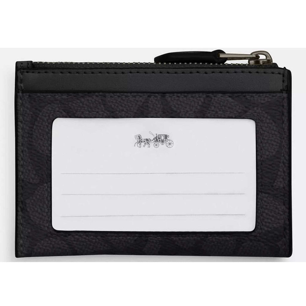 Coach Women's Id Case - Mini Skinny Canvas, Gunmetal/Charcoal/Black | CW870 CL BLK