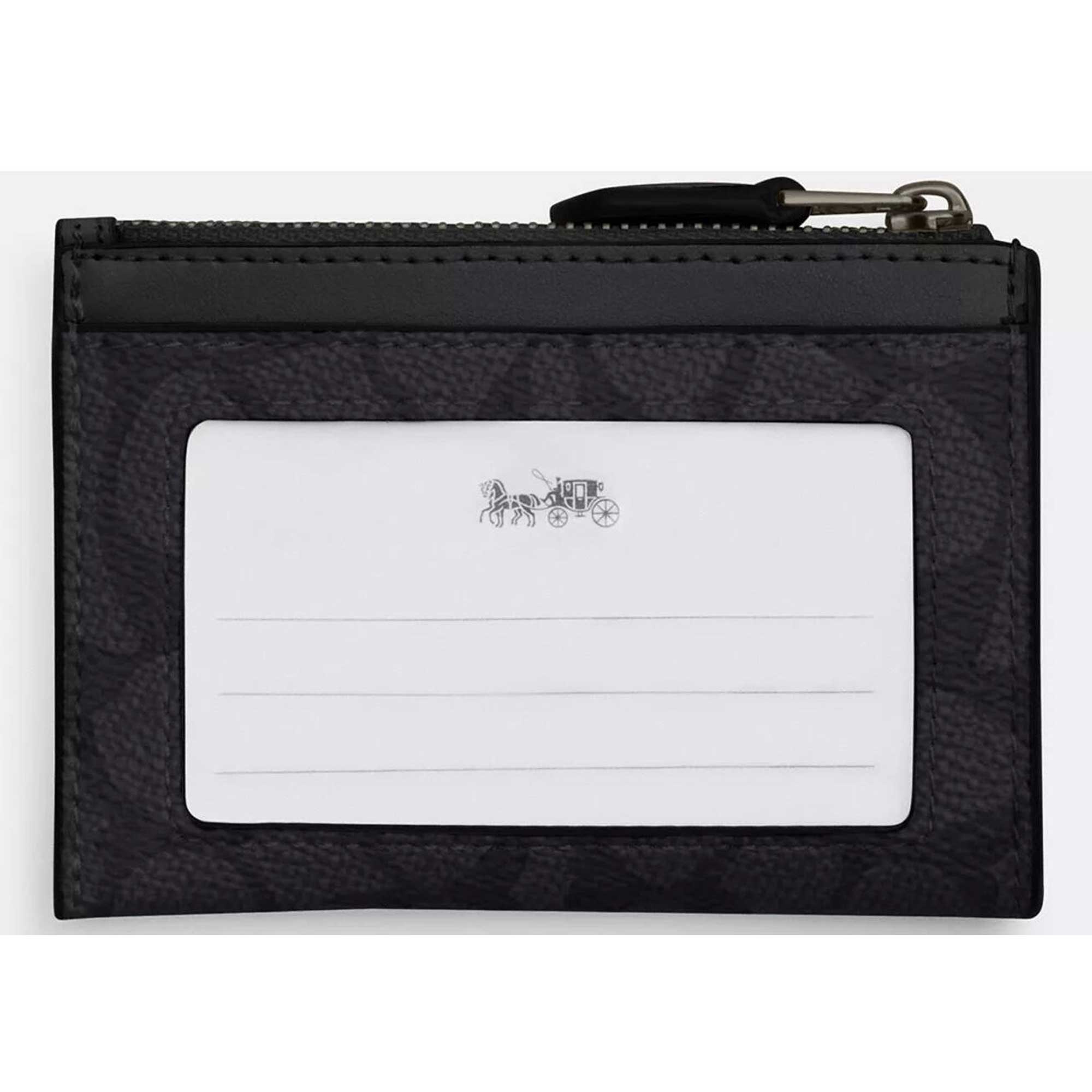Coach Women's Id Case - Mini Skinny Canvas, Gunmetal/Charcoal/Black | CW870 CL BLK