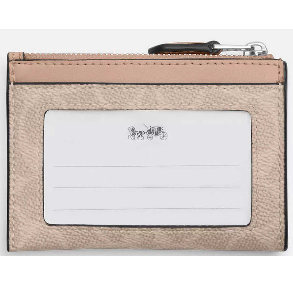 Coach Women's Id Case - Mini Skinny Signature Canvas, Silver/Sand/Taupe | CW870 TAE