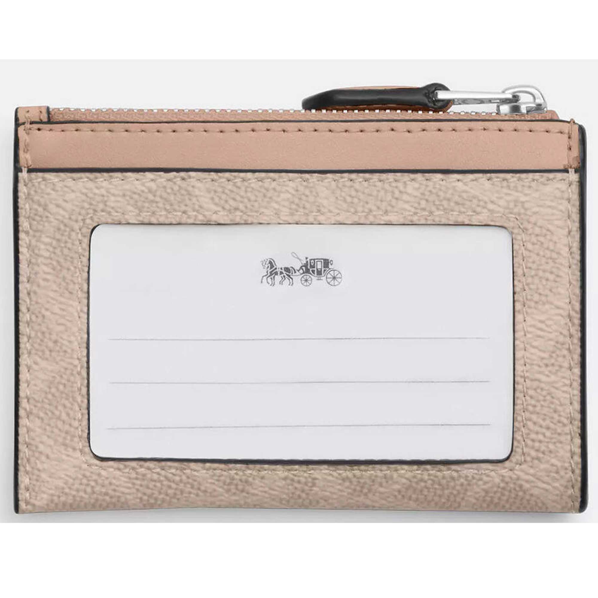 Coach Women's Id Case - Mini Skinny Signature Canvas, Silver/Sand/Taupe | CW870 TAE