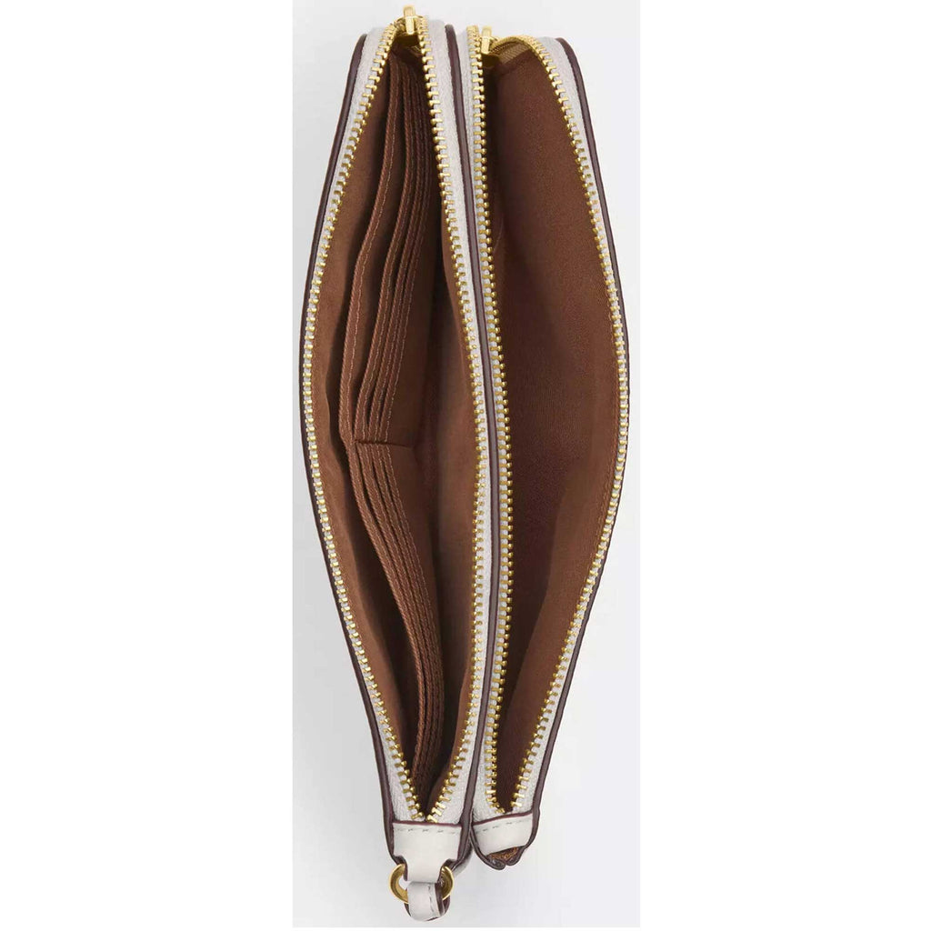Coach Women's Wallet - Double Zip Signature Canvas, Gold/Sand/Chalk | CX161 SD CHK
