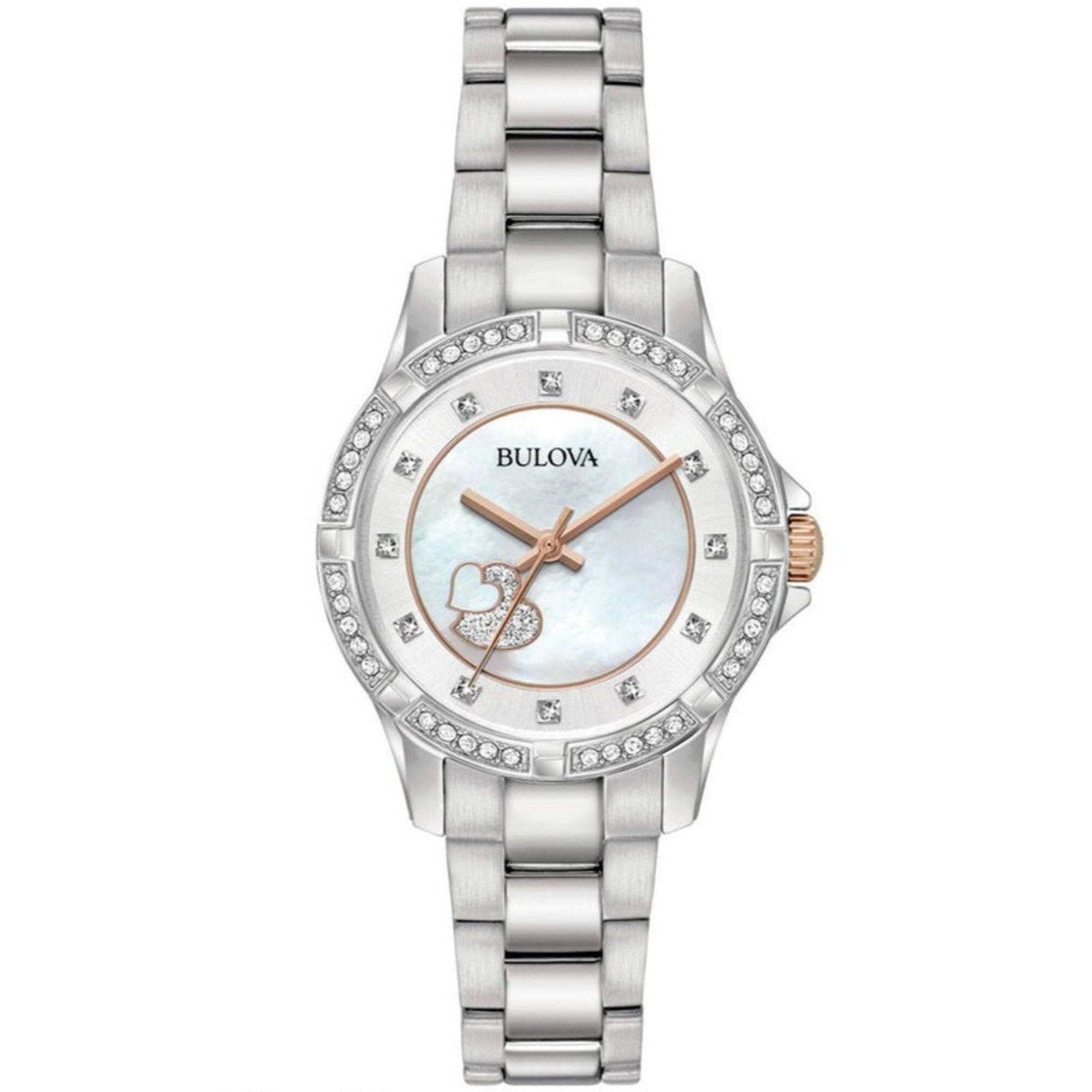 Bulova Women's Watch - Crystal Collection MOP Dial Stainless Steel Bracelet | 98L232