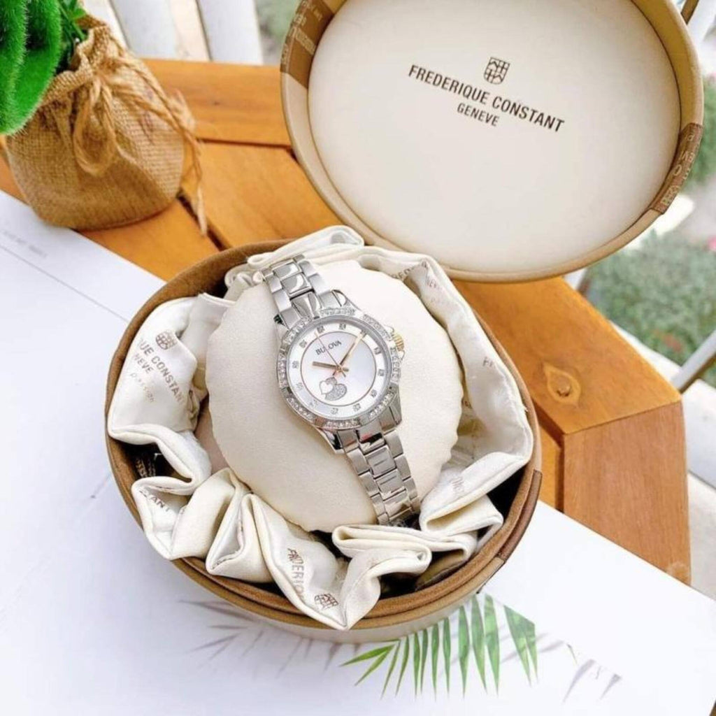 Bulova Women's Watch - Crystal Collection MOP Dial Stainless Steel Bracelet | 98L232