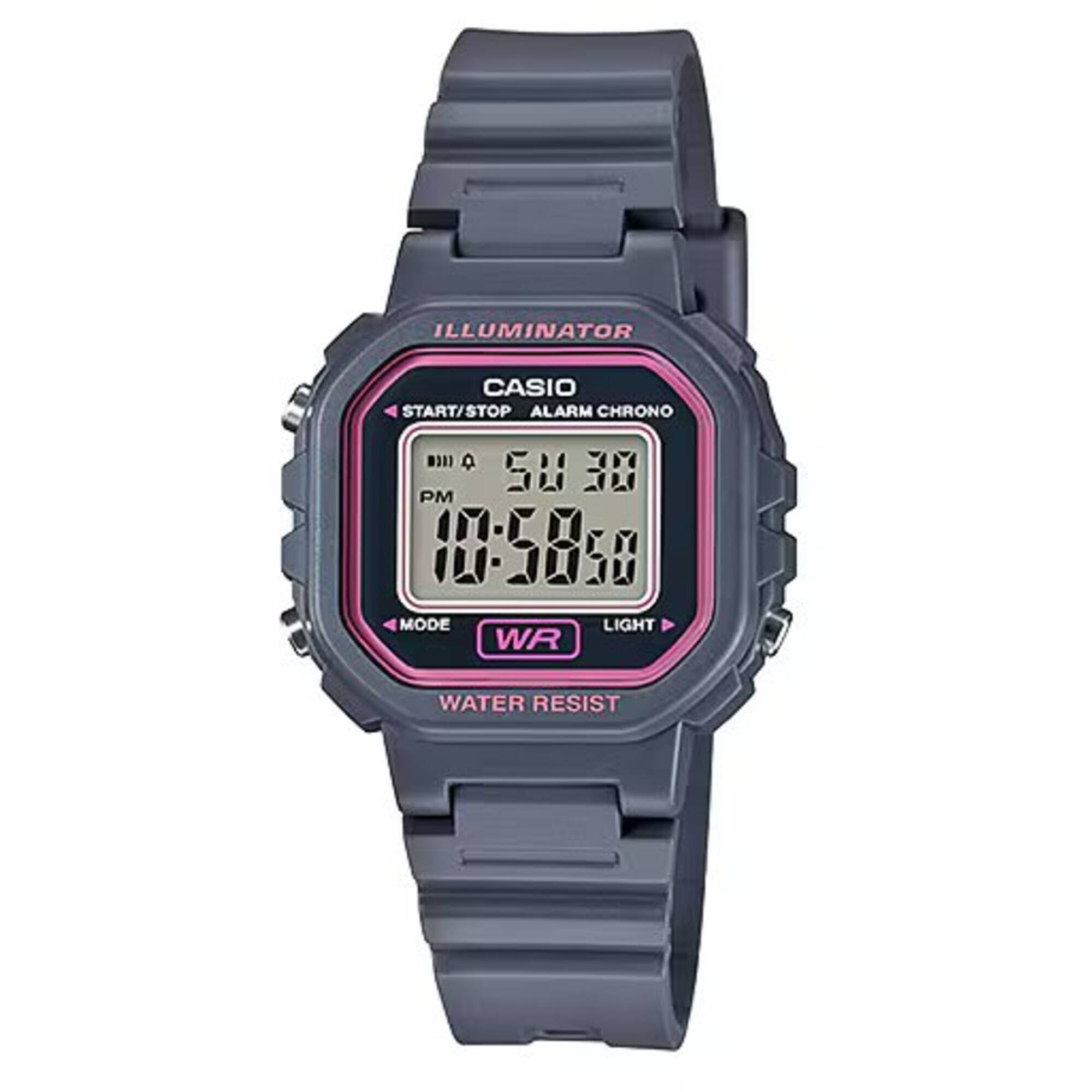 Casio Women's Digital Watch - Quartz Alarm Chronograph Gray Resin Strap | LA-20WH-8ACF