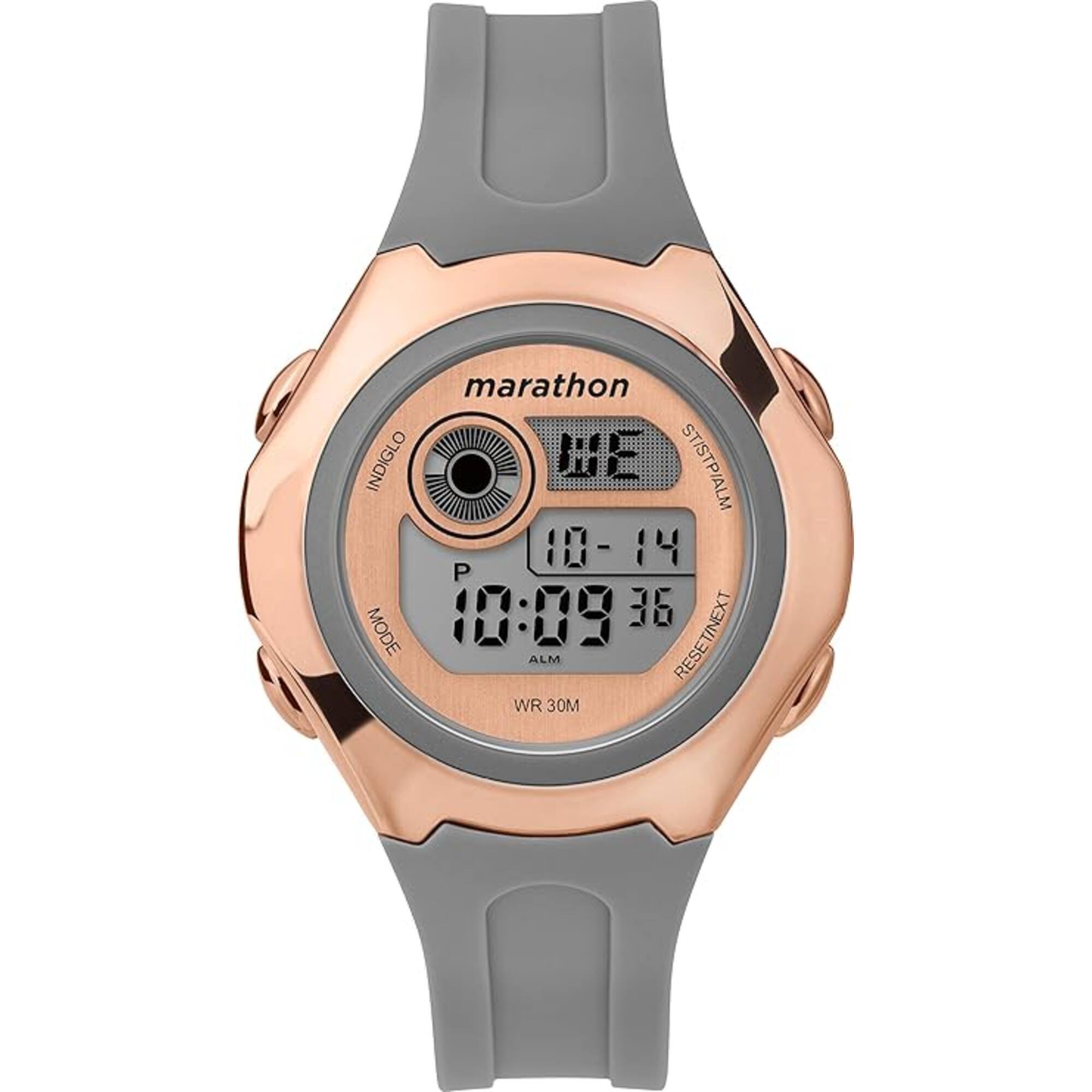 Timex Women's Digital Watch - Marathon Automatic Alarm Grey Resin Strap | TW5M331009J