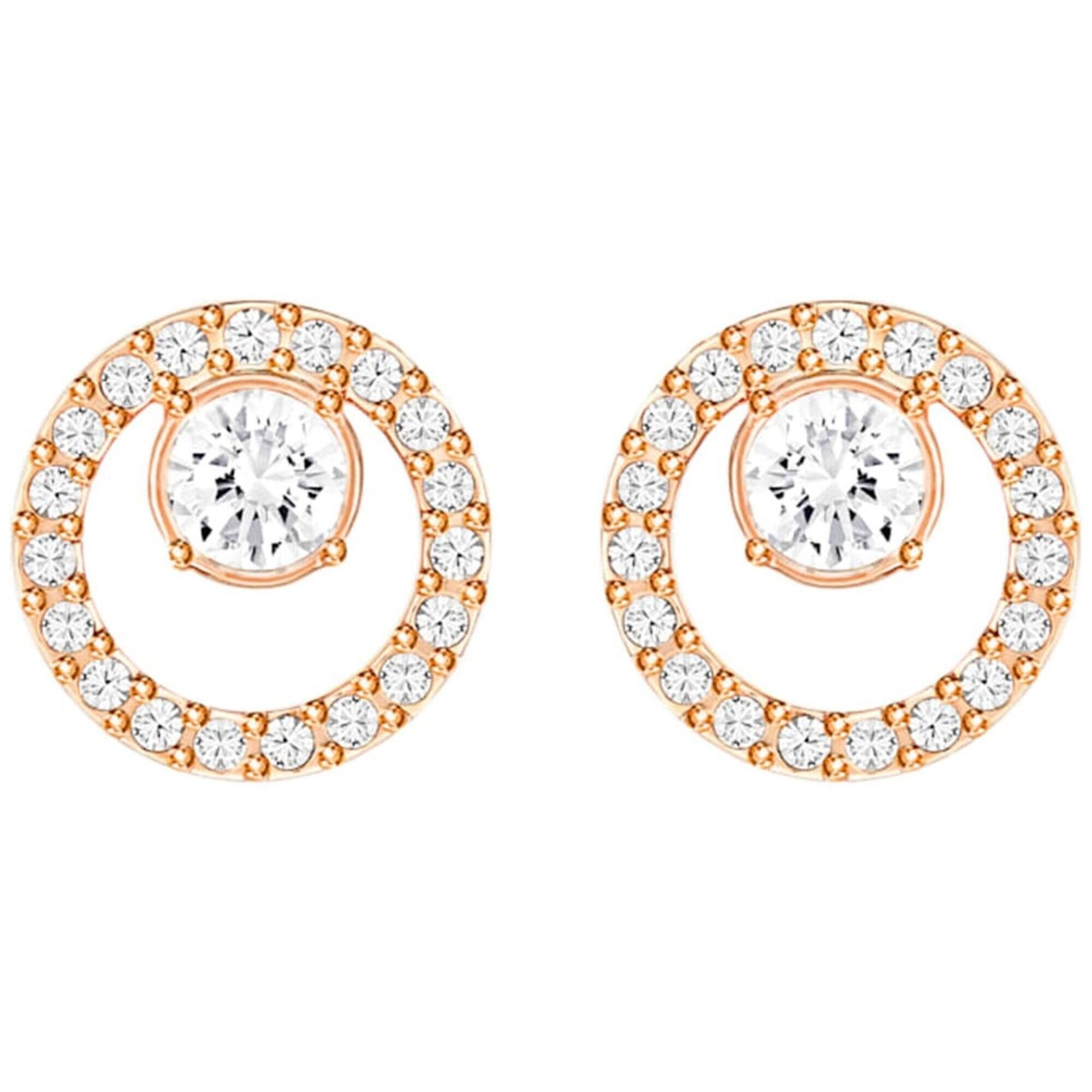 Swarovski Women's Stud Earrings - Constella Circle Pierced Rose Gold Tone | 5199827