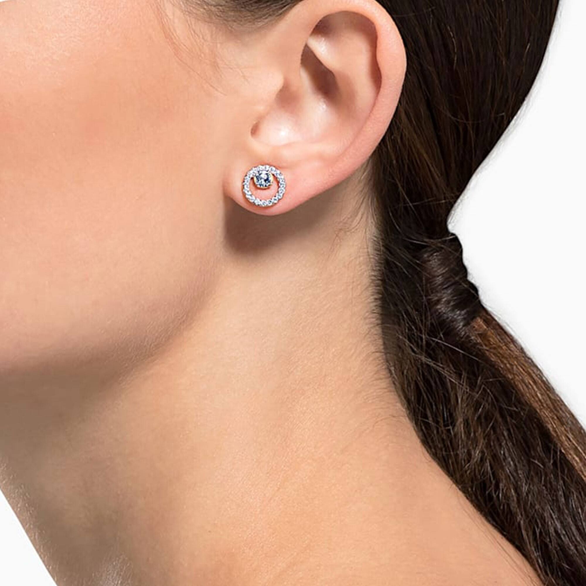 Swarovski Women's Stud Earrings - Constella Circle Pierced Rose Gold Tone | 5199827