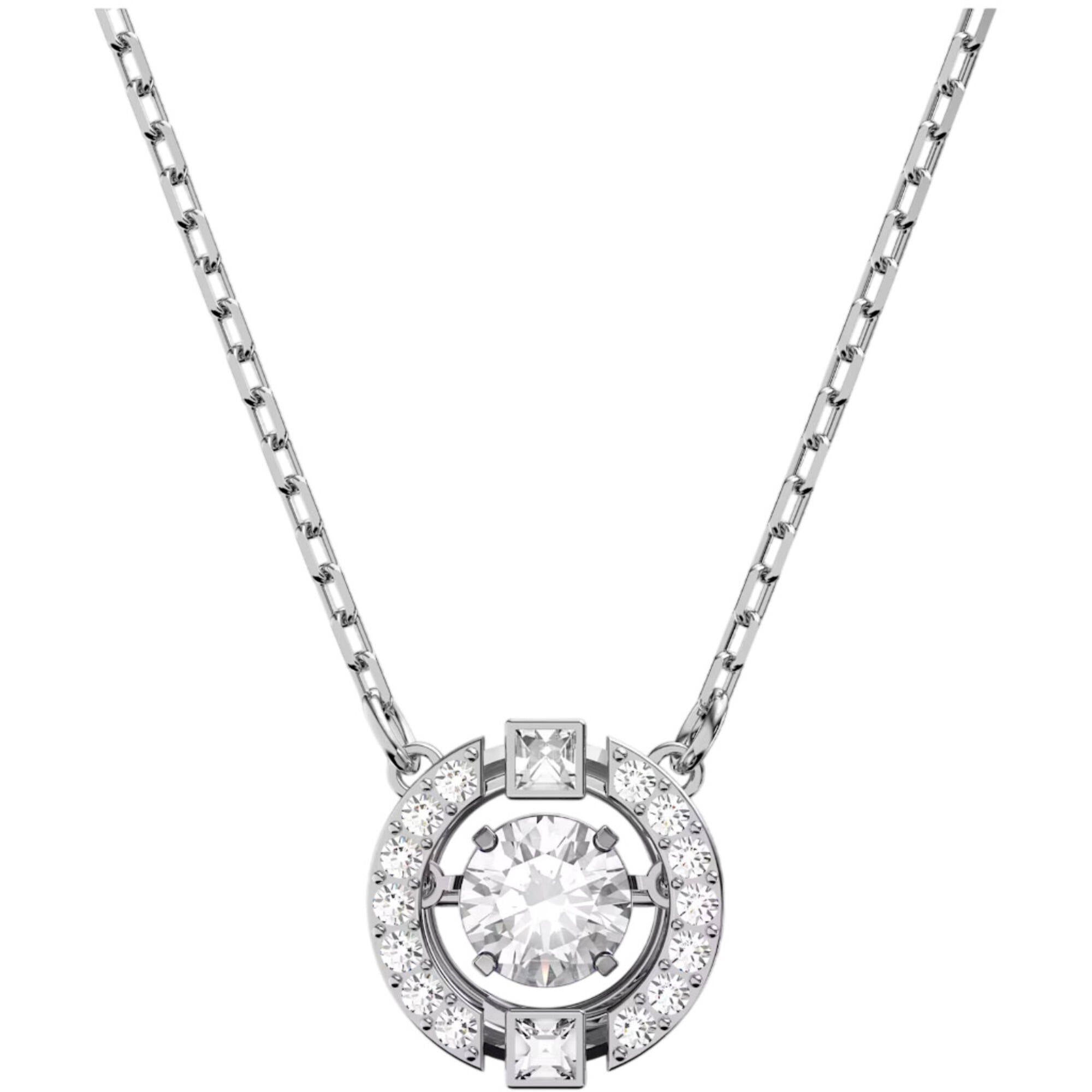 Swarovski Women's Pendant Necklace - Una Dancing Crystal Design Silver | 5286137