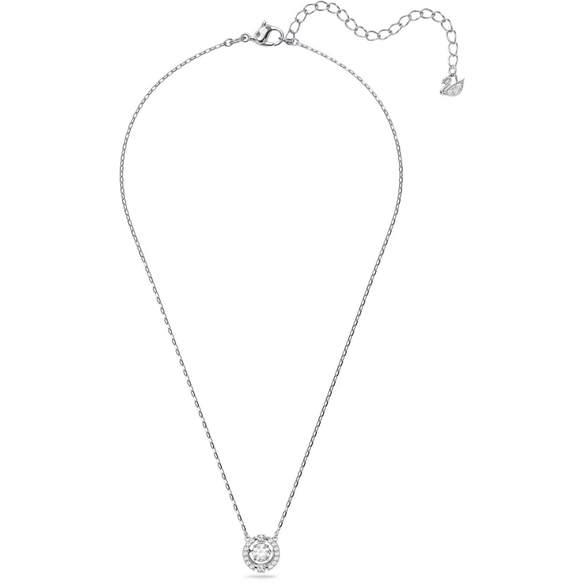 Swarovski Women's Pendant Necklace - Una Dancing Crystal Design Silver | 5286137