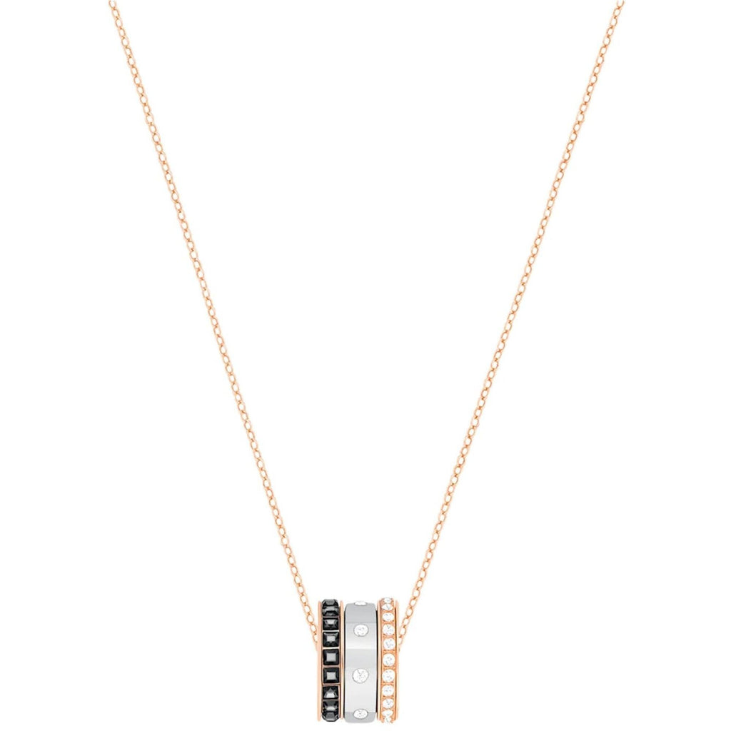 Swarovski Women's Pendant Necklace - Hint Black and Clear Crystals 3 Rings | 5353666