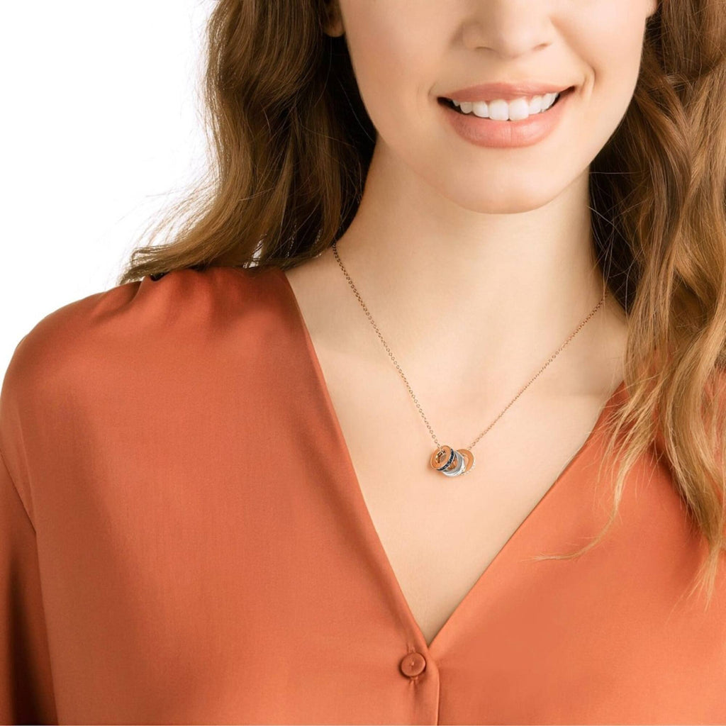 Swarovski Women's Pendant Necklace - Hint Black and Clear Crystals 3 Rings | 5353666