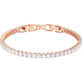 Swarovski Women's Bracelet - Rose Gold Tone White Crystals Round Tennis | 5464948