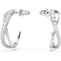 Swarovski Women's Hoop Earrings - Hyperbola Two Curving Lines Intertwined | 5563908