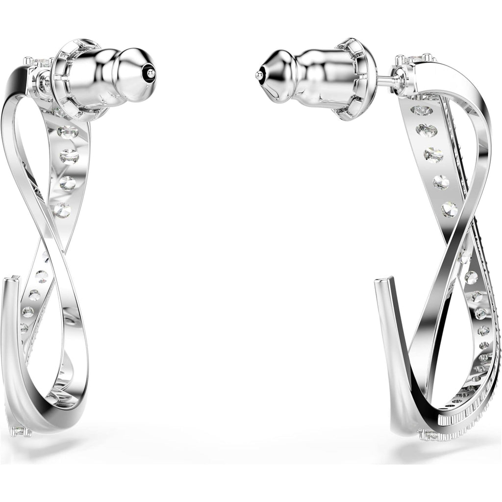 Swarovski Women's Hoop Earrings - Hyperbola Two Curving Lines Intertwined | 5563908