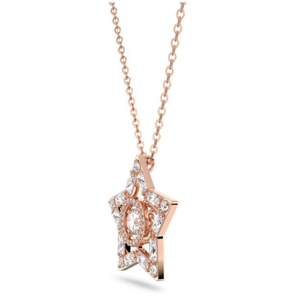 Swarovski Women's Stud Earrings and Necklace Set - Stella Rose Gold Tone | 5622730