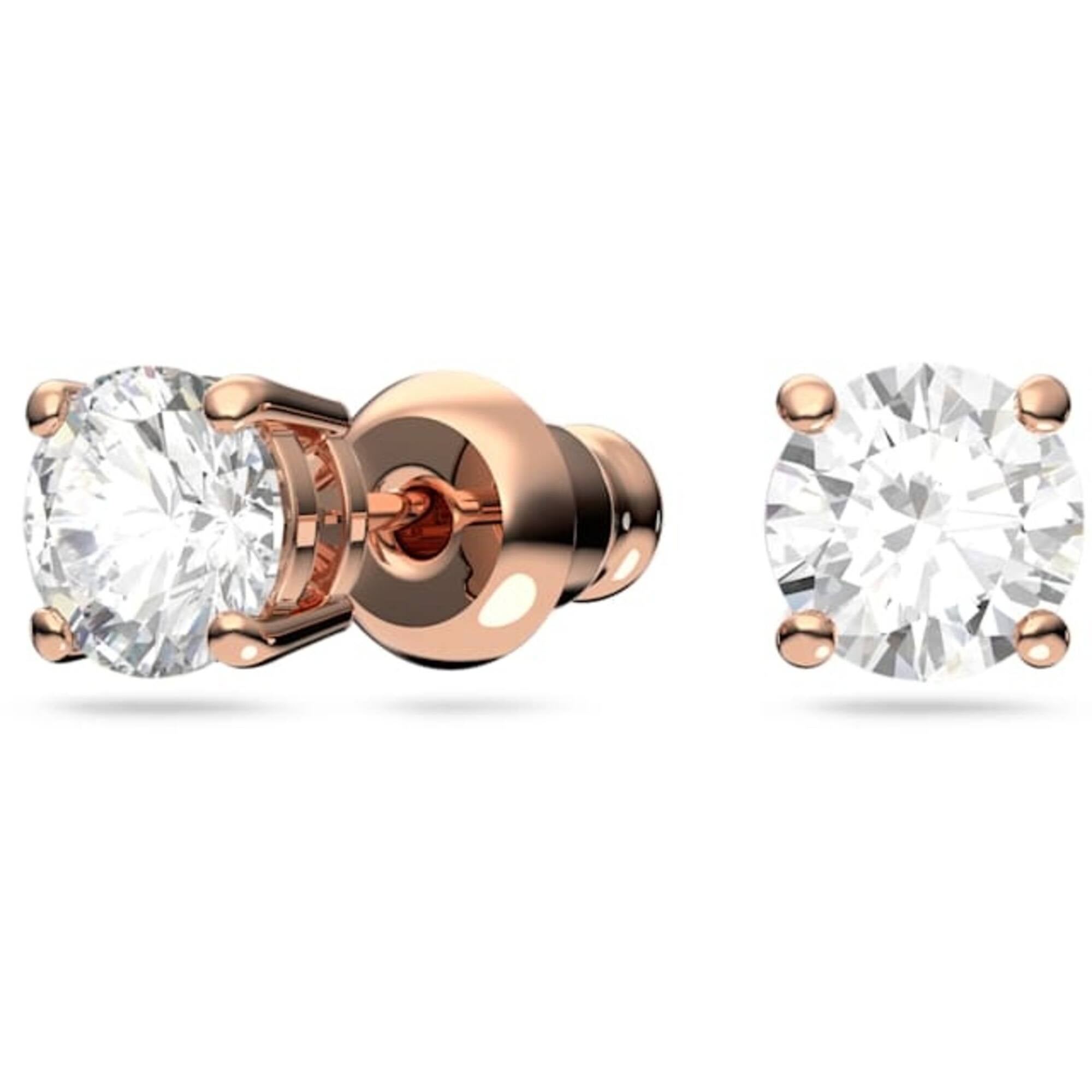 Swarovski Women's Stud Earrings and Necklace Set - Stella Rose Gold Tone | 5622730