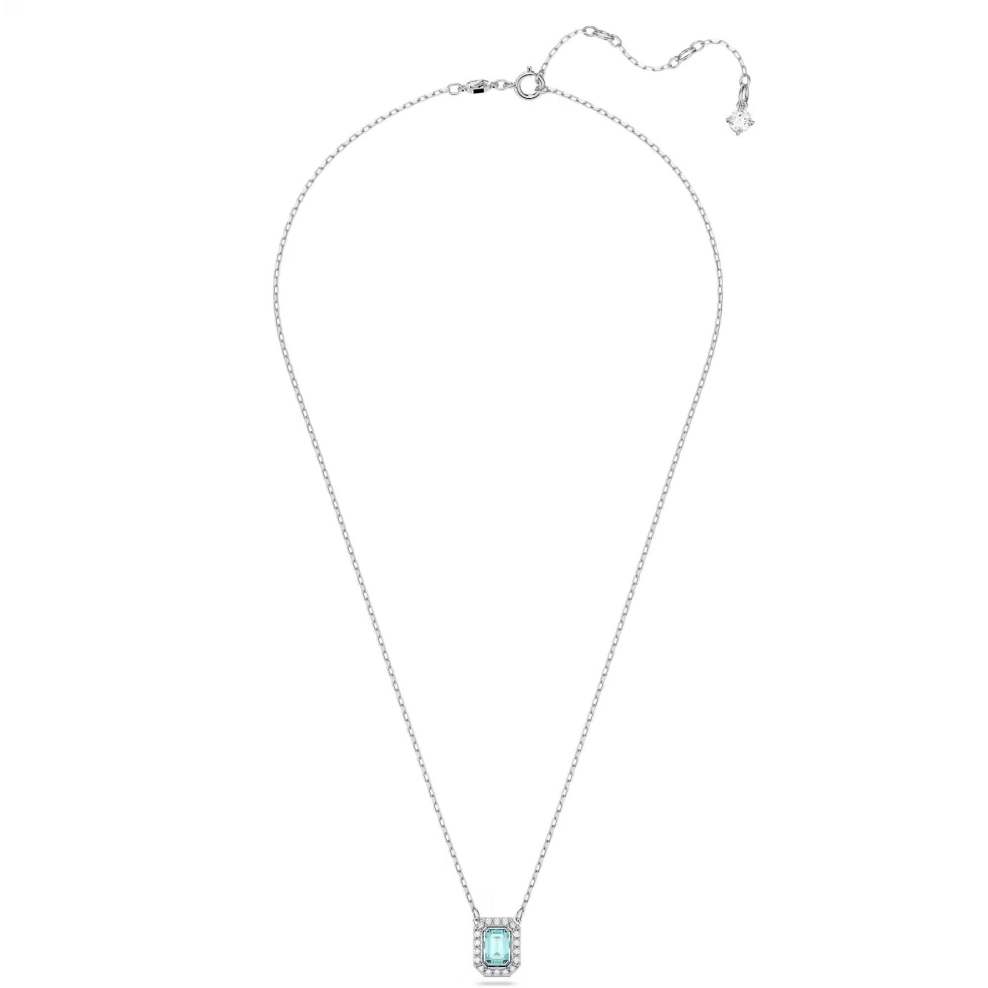 Swarovski Women's Pendant Necklace - Una Blue Octagon-Cut Dancing Stone | 5640289