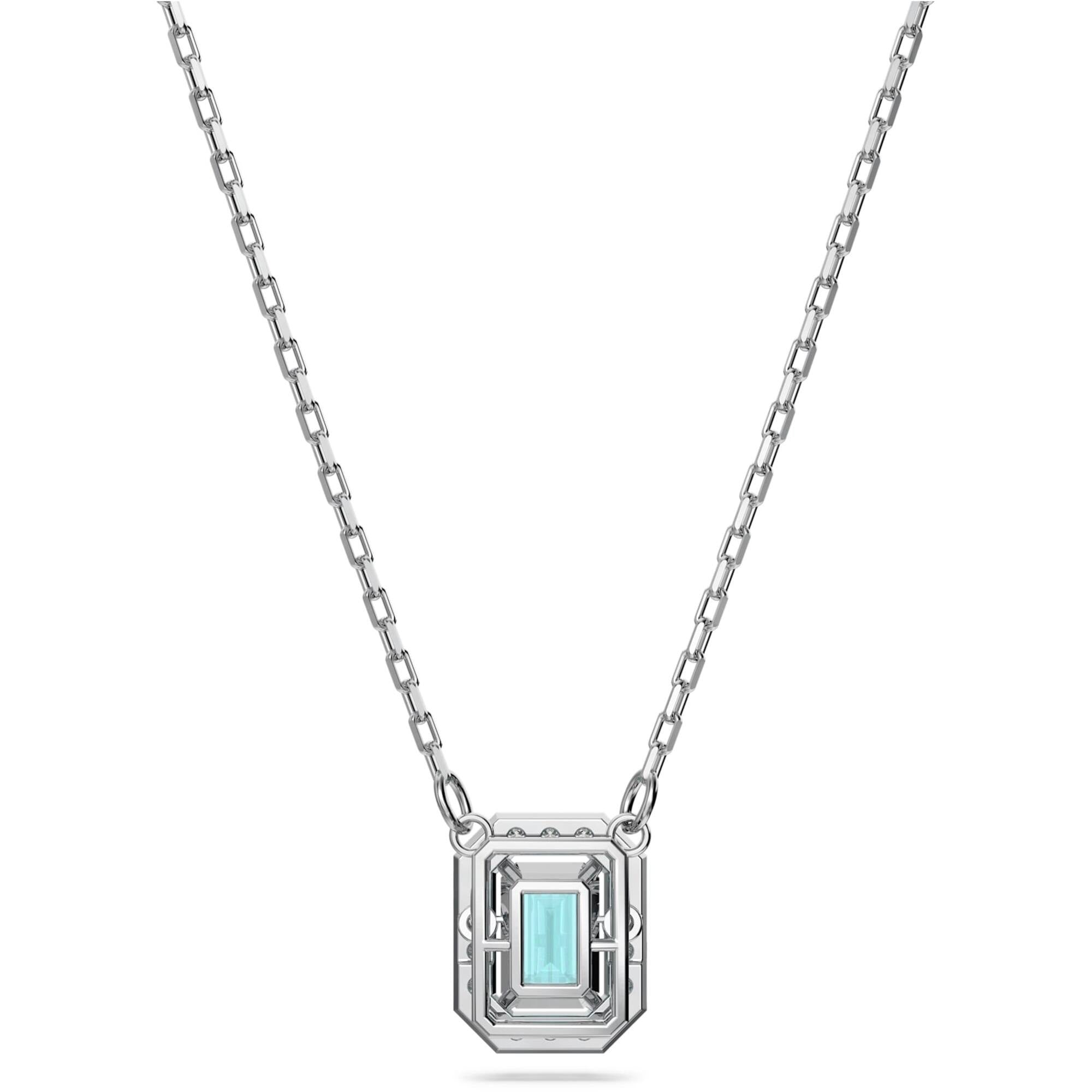 Swarovski Women's Pendant Necklace - Una Blue Octagon-Cut Dancing Stone | 5640289