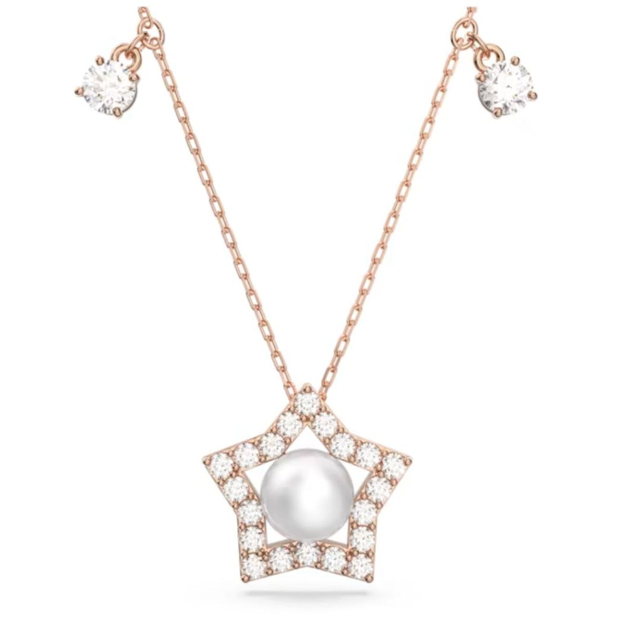 Swarovski Women's Necklace - Stella Pavé-Embellished Star Motif with Pearl | 5645382