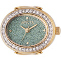 Invicta Women's Mini Ring Watch - Angel Green Glitter Dial Yellow Gold Band | 49602